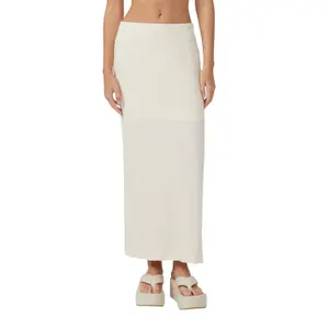 Women's Fitted Midi Skirt in Textured Jersey QS Interlock image-2