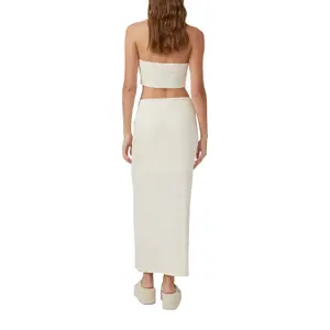 Women's Fitted Midi Skirt in Textured Jersey QS Interlock image-5