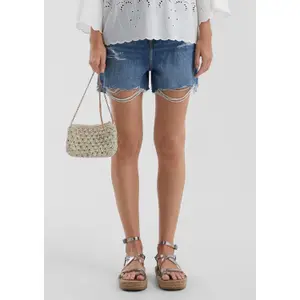 Mom Fit Denim Shorts for Women QS image-0