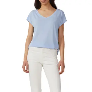 Loose Lyocell Blend T-Shirt for Women QS image-2