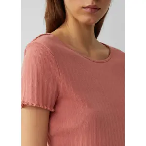 Womens Ribbed Knit T-shirt QS image-3