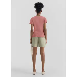 Womens Ribbed Knit T-shirt QS image-5