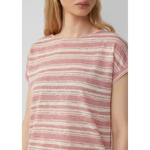 Women's Striped Slub Yarn T-Shirt QS image-3