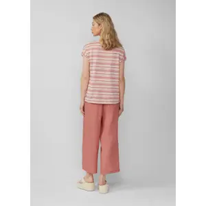 Women's Striped Slub Yarn T-Shirt QS image-4