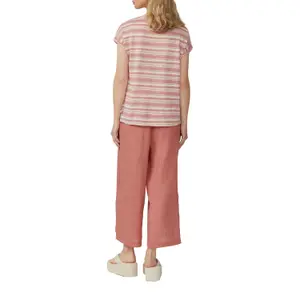 Women's Striped Slub Yarn T-Shirt QS image-5