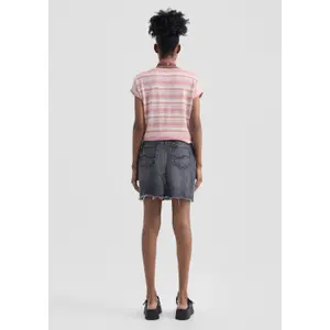 Women's Striped Slub Yarn T-Shirt QS image-6
