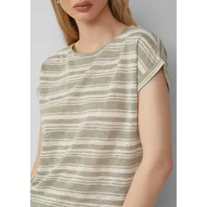 Women's Striped Slub Yarn T-Shirt QS image-3