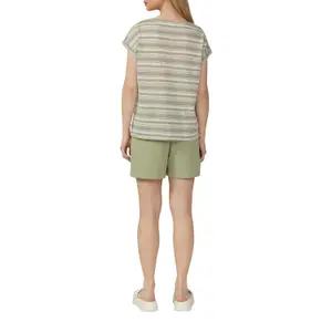 Women's Striped Slub Yarn T-Shirt QS image-5
