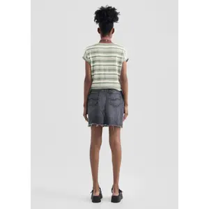 Women's Striped Slub Yarn T-Shirt QS image-6