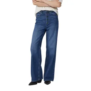 High Waist Wide Leg Jeans with Five Pockets for Women QS image-2