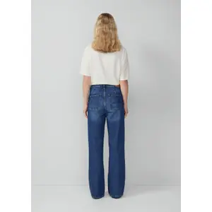 High Waist Wide Leg Jeans with Five Pockets for Women QS image-4