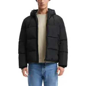 Hooded Down Jacket with Zip Pockets QS image-2