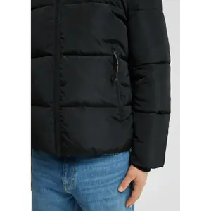 Hooded Down Jacket with Zip Pockets QS image-3