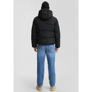 Hooded Down Jacket with Zip Pockets QS image-4