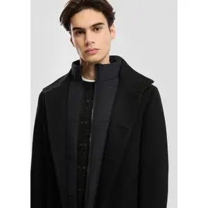 Mixed Wool Coat with Insert QS image-3