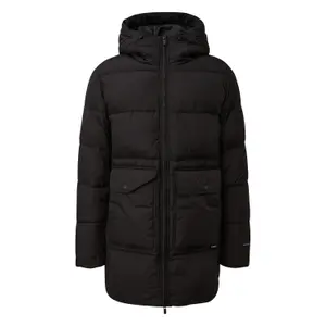 Crinkled Hooded Puffer Jacket with Zip Pockets QS