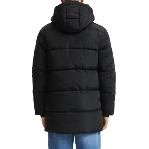 Crinkled Hooded Puffer Jacket with Zip Pockets QS image-5