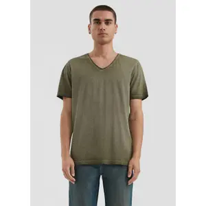 V-Neck T-Shirt in Flecked Yarn QS image-0