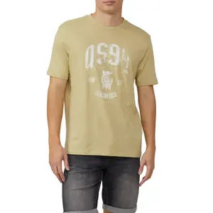 Basic Round Neck T-Shirt with Front Print QS image-2