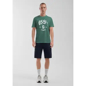 Basic Round Neck T-Shirt with Front Print QS image-1