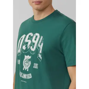 Basic Round Neck T-Shirt with Front Print QS image-3