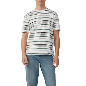Striped Structured T-Shirt QS image-2