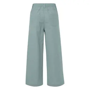 Elastic Waist Linen Blend Culotte Trousers Woman QS image-1