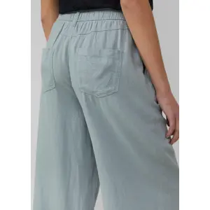 Elastic Waist Linen Blend Culotte Trousers Woman QS image-3