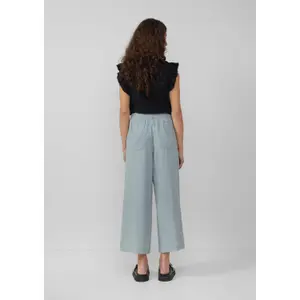 Elastic Waist Linen Blend Culotte Trousers Woman QS image-4