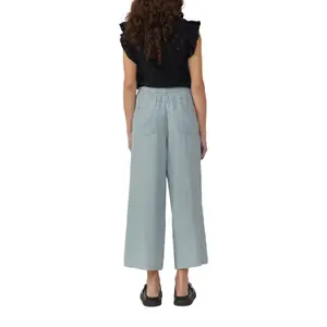 Elastic Waist Linen Blend Culotte Trousers Woman QS image-5