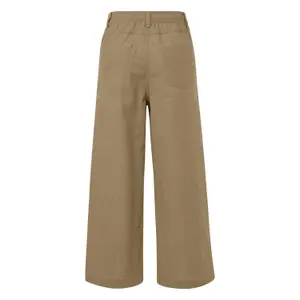 Elastic Waist Linen Blend Culotte Trousers Woman QS image-1