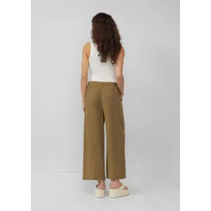 Elastic Waist Linen Blend Culotte Trousers Woman QS image-4