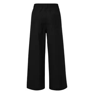 Elastic Waist Linen Blend Culotte Trousers Woman QS image-1