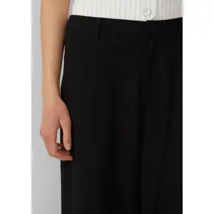 Elastic Waist Linen Blend Culotte Trousers Woman QS image-3