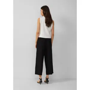Elastic Waist Linen Blend Culotte Trousers Woman QS image-4