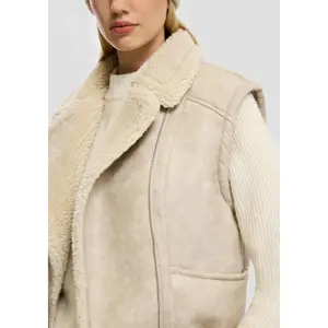 Women's Lambskin Look Gilet QS image-3
