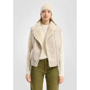 Women's Lambskin Look Gilet QS image-6