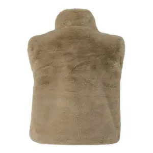 Faux Fur Gilet with High Collar Women's QS image-1