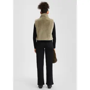 Faux Fur Gilet with High Collar Women's QS image-4