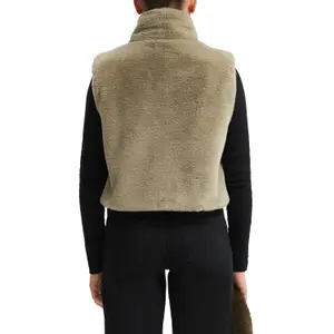 Faux Fur Gilet with High Collar Women's QS image-5