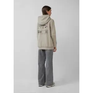Womens Distressed Graphic Hooded Sweatshirt QS image-3