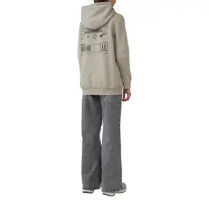 Womens Distressed Graphic Hooded Sweatshirt QS image-4