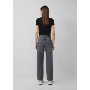 Women's Mid-Rise Loose Cotton Blend Jeans QS image-4