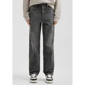 Women's Mid-Rise Loose Cotton Blend Jeans QS image-6