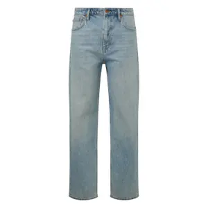 Loose Straight Leg Stretch Cotton Jeans QS image-0