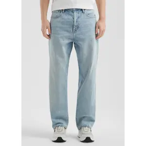 Loose Straight Leg Stretch Cotton Jeans QS image-2
