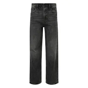 Loose Straight Leg Stretch Cotton Jeans QS image-0