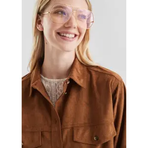 Suede Look Shirt Women QS image-3