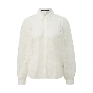 Button-Up Lace Blouse for Women QS image-0