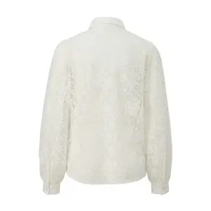 Button-Up Lace Blouse for Women QS image-1